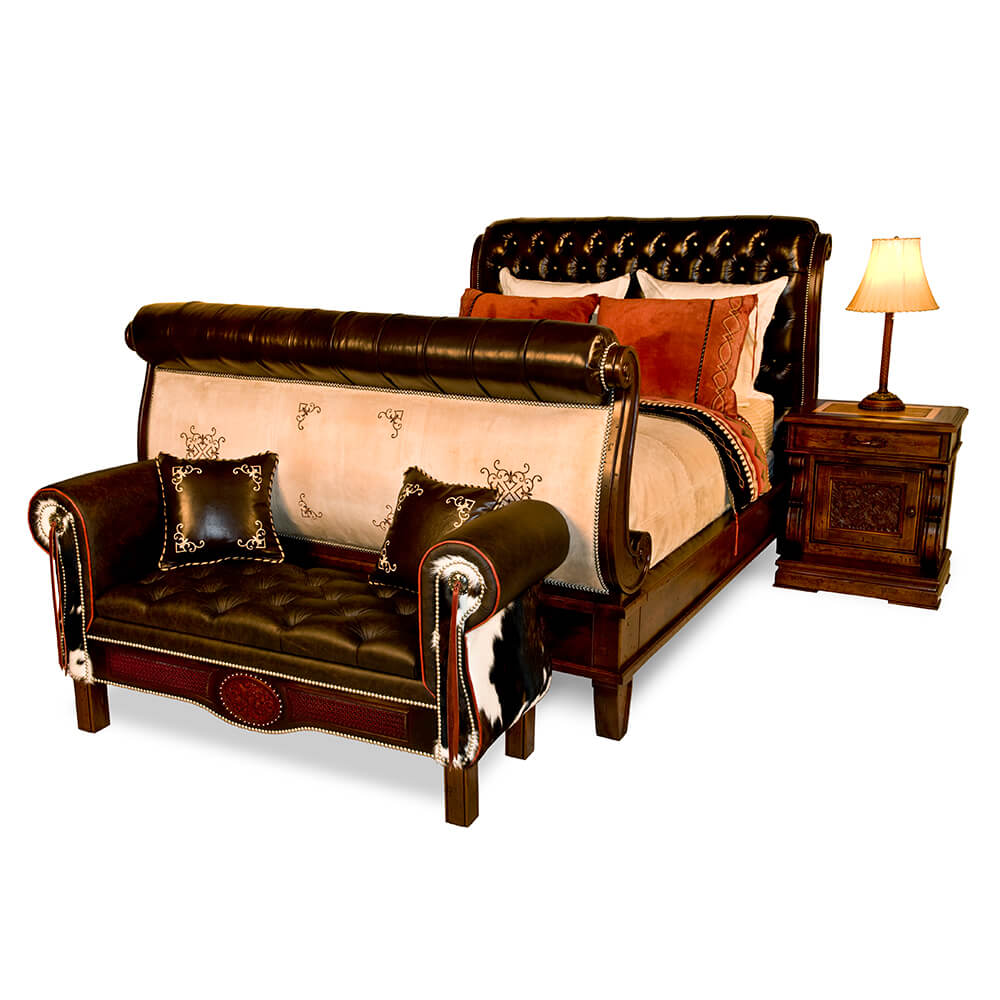 Cattle Baron Collection Tufted Sleigh Bed - Image 2